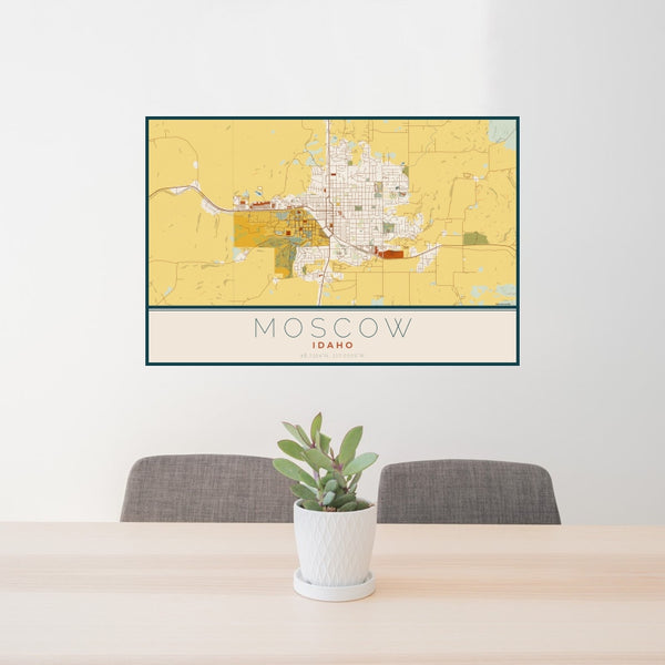 Moscow - Idaho Map Print in Woodblock
