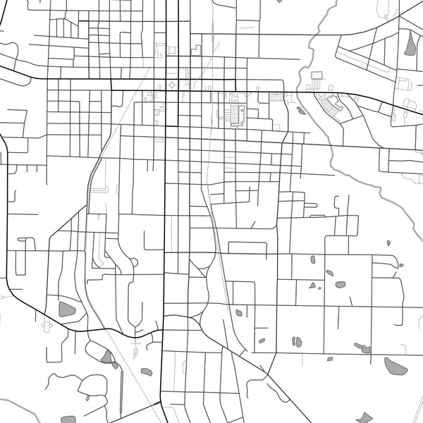 Moultrie Georgia Map Print in Classic Style Zoomed In Close Up Showing Details