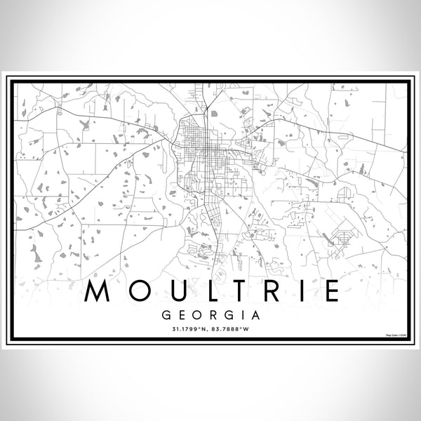Moultrie Georgia Map Print Landscape Orientation in Classic Style With Shaded Background