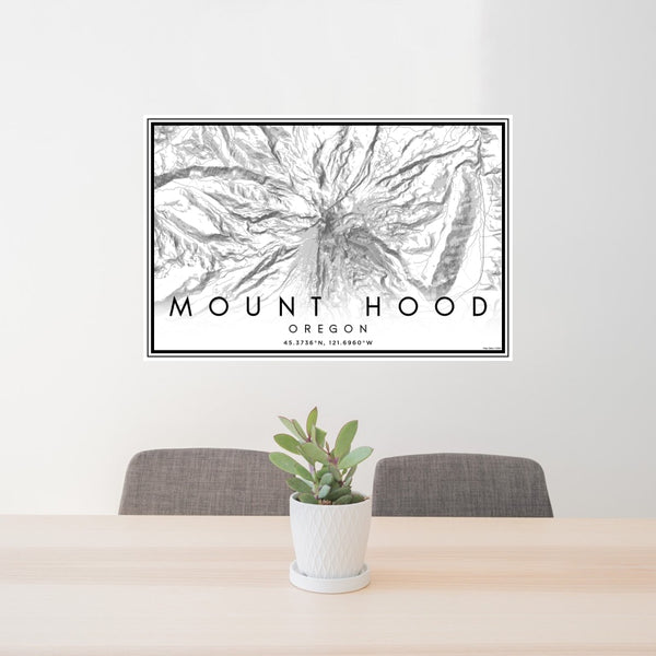 Mount Hood - Oregon Classic Map Print