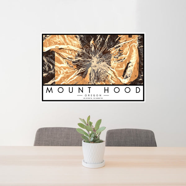 Mount Hood - Oregon Map Print in Ember