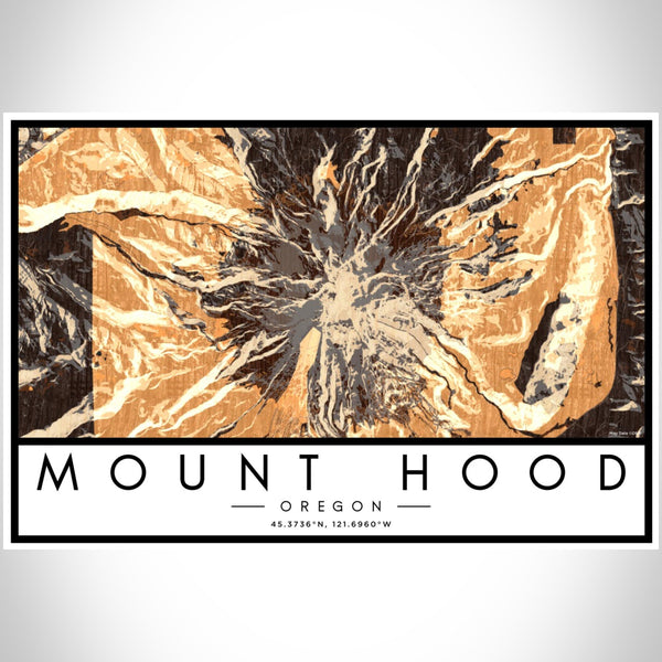 Mount Hood - Oregon Map Print in Ember