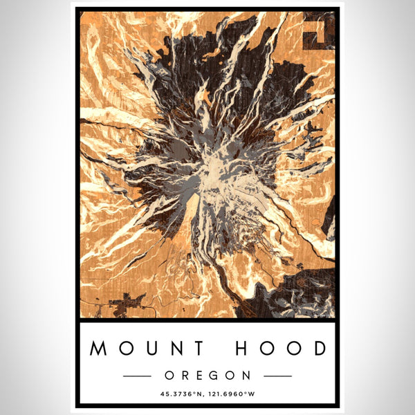 Mount Hood - Oregon Map Print in Ember