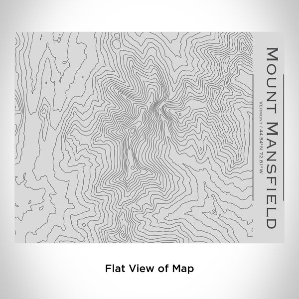 Rendered View of Mount Mansfield Vermont Map Engraving on 20oz Stainless Steel Insulated Bottle with Bamboo Top