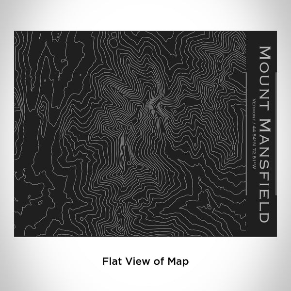 Rendered View of Mount Mansfield Vermont Map Engraving on 20oz Stainless Steel Insulated Bottle with Bamboo Top in Black