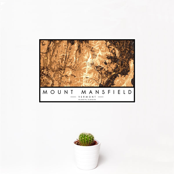 Mount Mansfield - Vermont Map Print in Ember