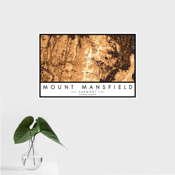 Mount Mansfield - Vermont Map Print in Ember