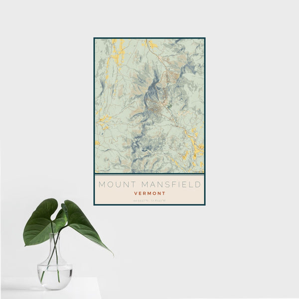 Mount Mansfield - Vermont Map Print in Woodblock