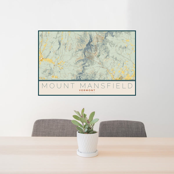 Mount Mansfield - Vermont Map Print in Woodblock