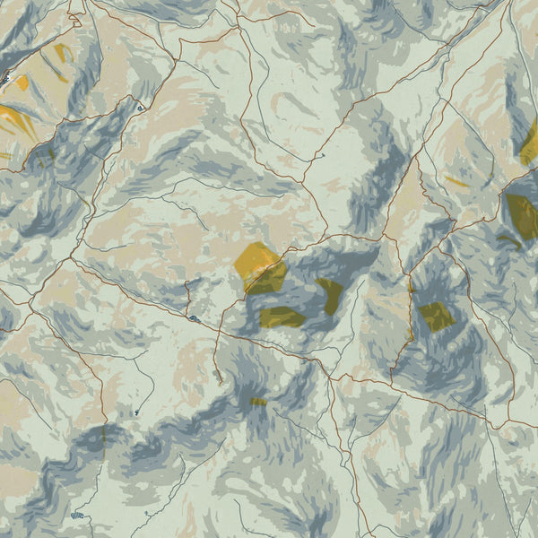 Mount Marcy New York Map Print in Woodblock Style Zoomed In Close Up Showing Details