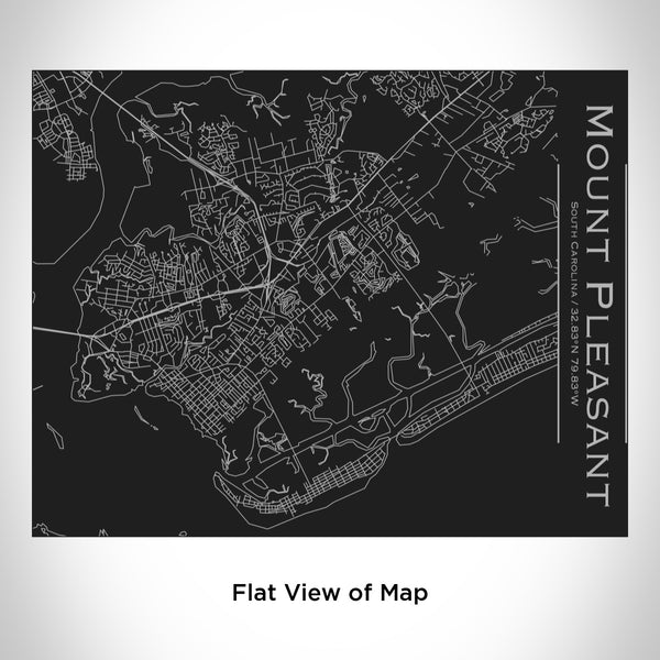 Mount Pleasant - South Carolina Map Bottle with Bamboo Top in Matte Black
