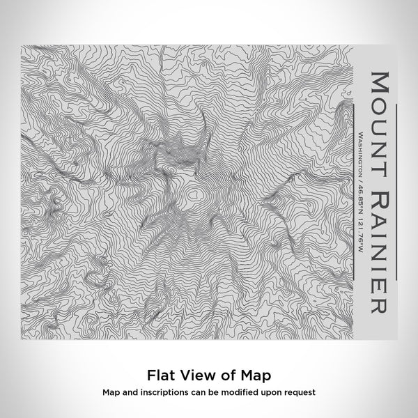 Mount Rainier - Washington Map Bottle with Bamboo Top