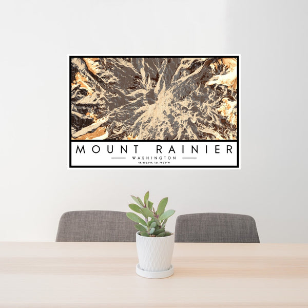 Mount Rainier - Washington Map Print in Ember