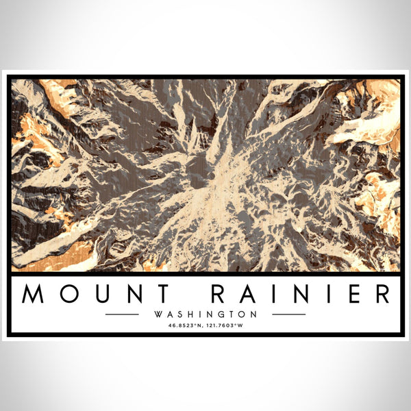 Mount Rainier - Washington Map Print in Ember