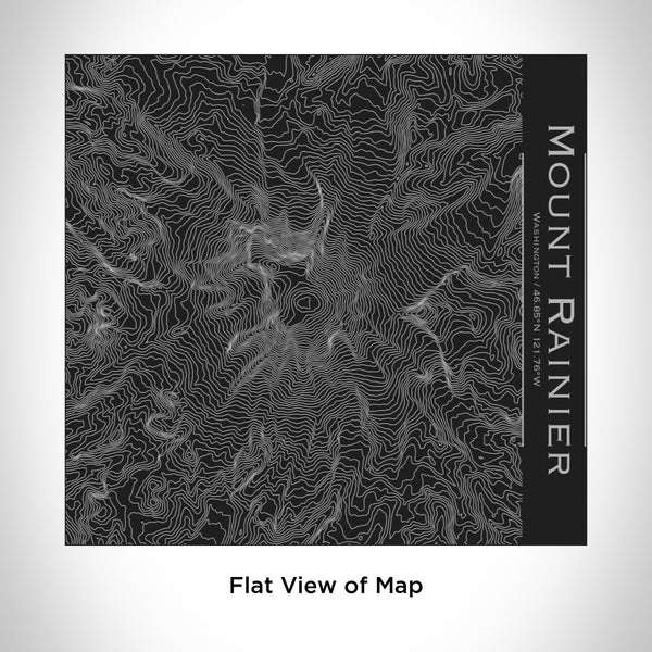 Rendered View of Mount Rainier Washington Map Engraving on 17oz Stainless Steel Insulated Tumbler in Black