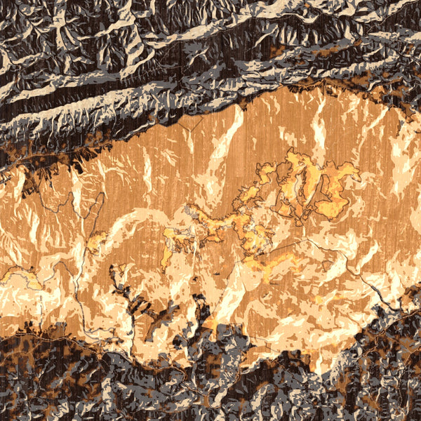 Mount Rogers Virginia Map Print in Ember Style Zoomed In Close Up Showing Details