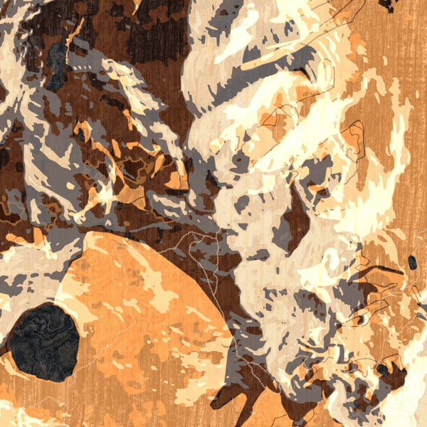 Mount Tallac California Map Print in Ember Style Zoomed In Close Up Showing Details