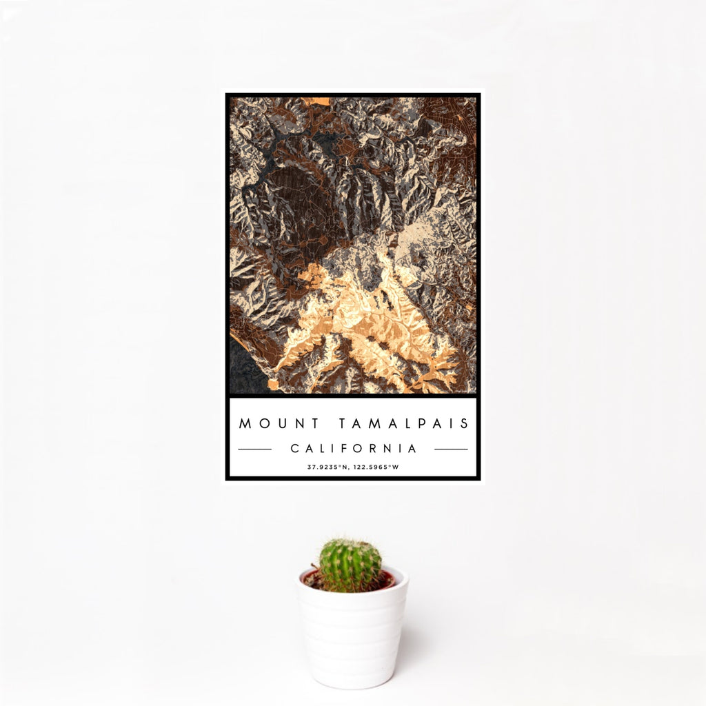 Mount Tamalpais - California Map Print in Ember