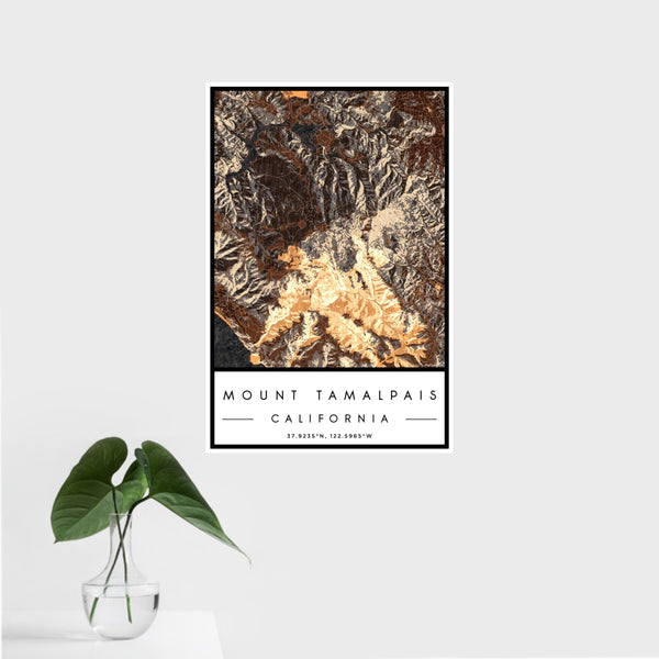 Mount Tamalpais - California Map Print in Ember
