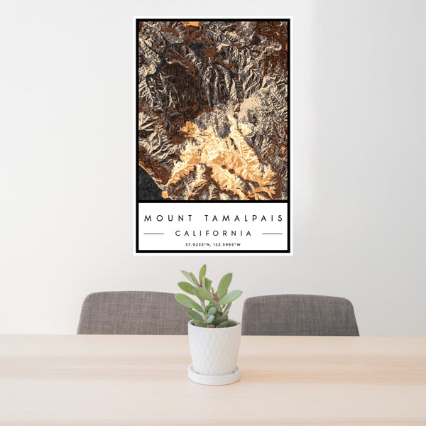 Mount Tamalpais - California Map Print in Ember