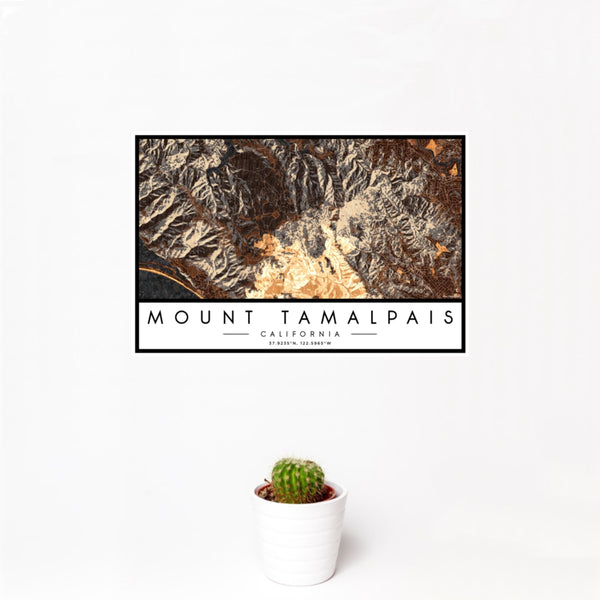 Mount Tamalpais - California Map Print in Ember