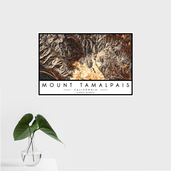 Mount Tamalpais - California Map Print in Ember