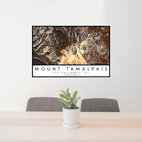 Mount Tamalpais - California Map Print in Ember