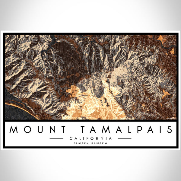 Mount Tamalpais - California Map Print in Ember