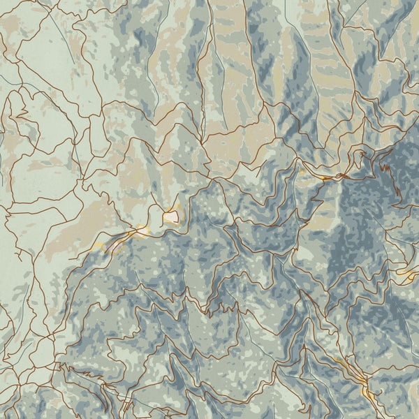 Mount Tamalpais California Map Print in Woodblock Style Zoomed In Close Up Showing Details