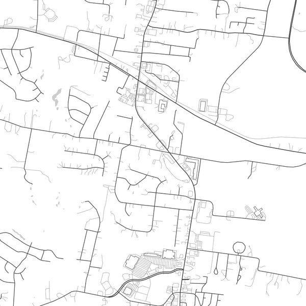 Mt. Juliet Tennessee Map Print in Classic Style Zoomed In Close Up Showing Details