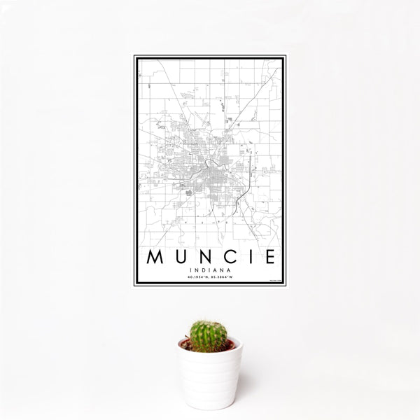 Muncie - Indiana Classic Map Print