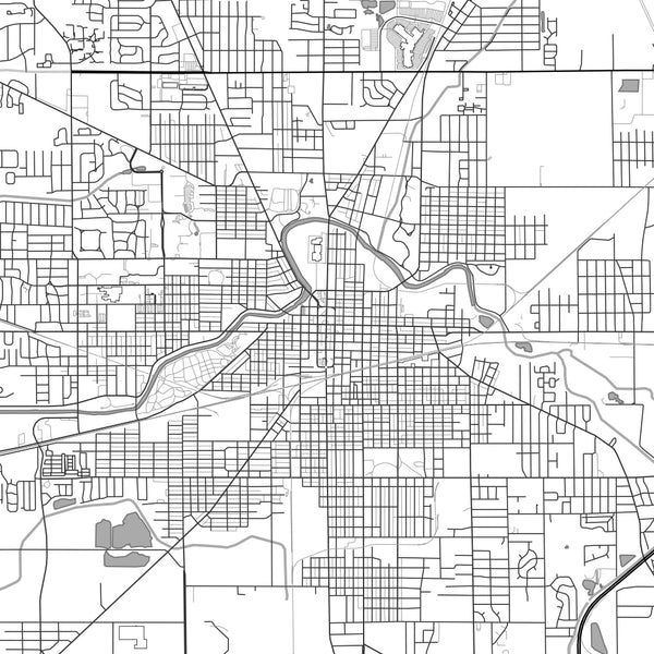 Muncie - Indiana Classic Map Print