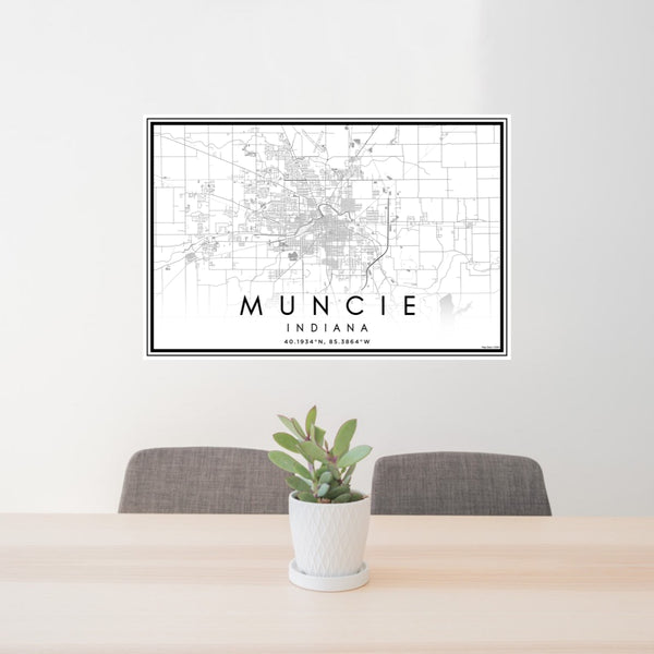 Muncie - Indiana Classic Map Print