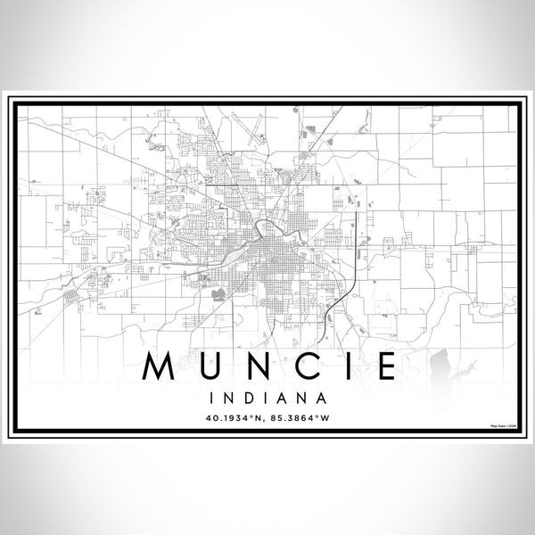 Muncie - Indiana Classic Map Print