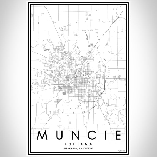 Muncie - Indiana Classic Map Print