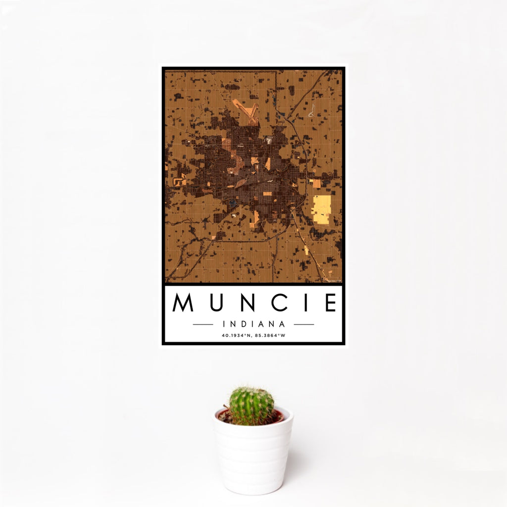 Muncie - Indiana Map Print in Ember