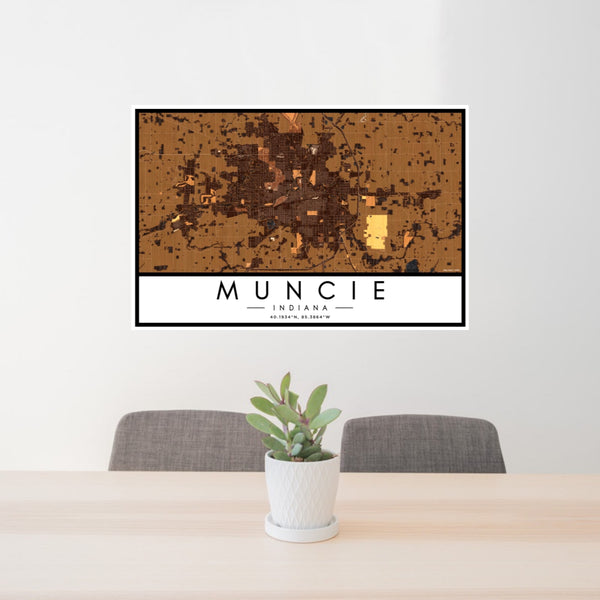 Muncie - Indiana Map Print in Ember