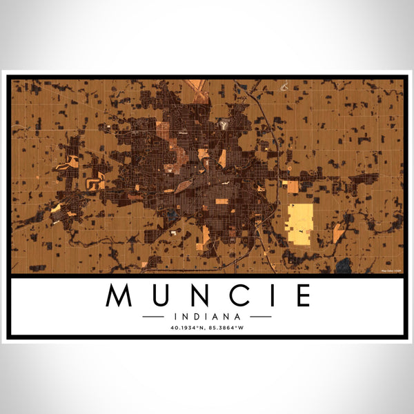 Muncie - Indiana Map Print in Ember
