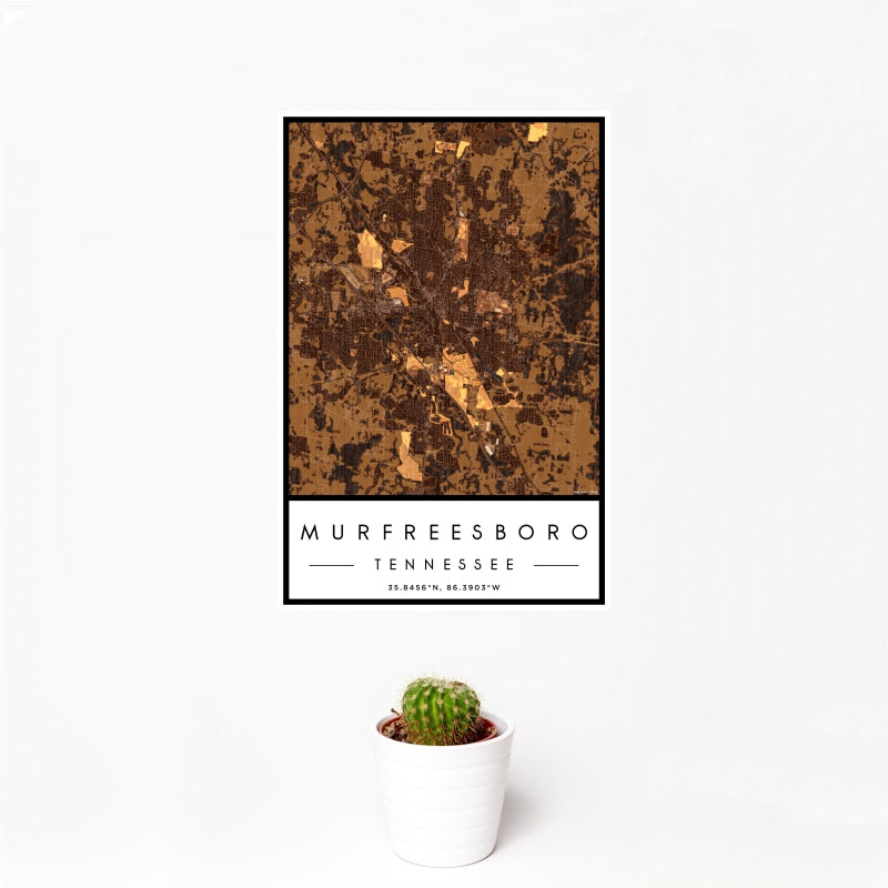 Murfreesboro - Tennessee Map Print in Ember