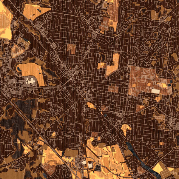 Murfreesboro - Tennessee Map Print in Ember