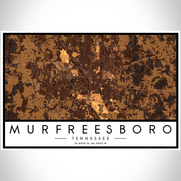 Murfreesboro - Tennessee Map Print in Ember