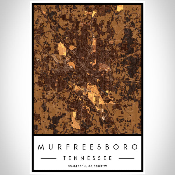 Murfreesboro - Tennessee Map Print in Ember