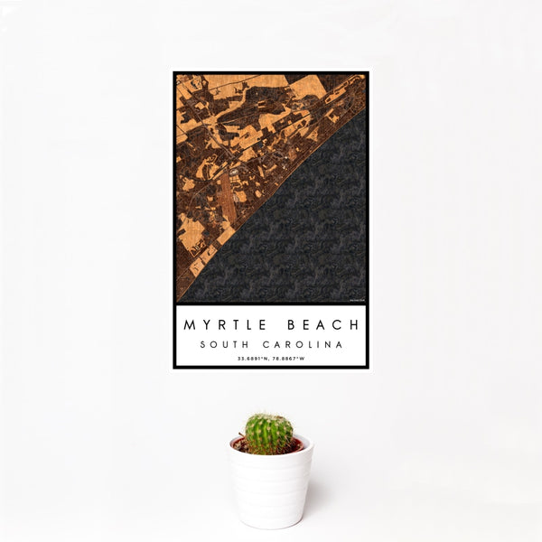 Myrtle Beach - South Carolina Map Print in Ember