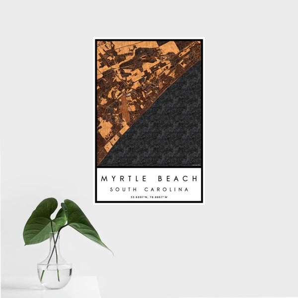 Myrtle Beach - South Carolina Map Print in Ember
