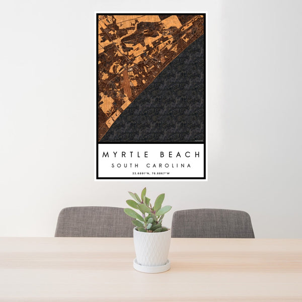 Myrtle Beach - South Carolina Map Print in Ember