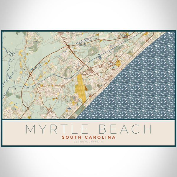 Myrtle Beach - South Carolina Map Print in Woodblock