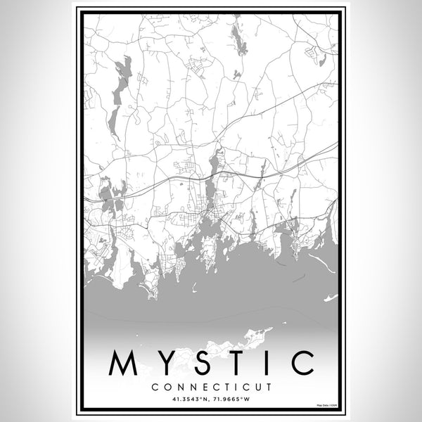 Mystic - Connecticut Classic Map Print