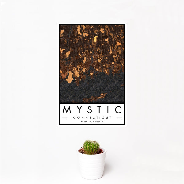 Mystic - Connecticut Map Print in Ember