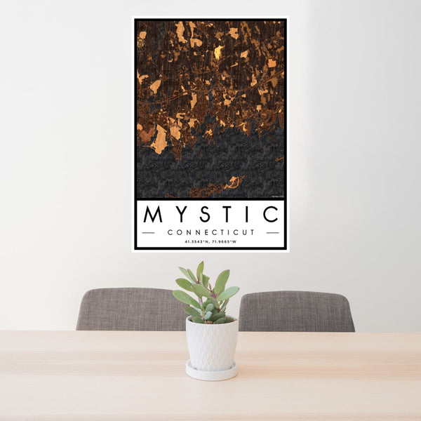 Mystic - Connecticut Map Print in Ember