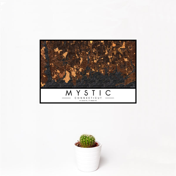Mystic - Connecticut Map Print in Ember